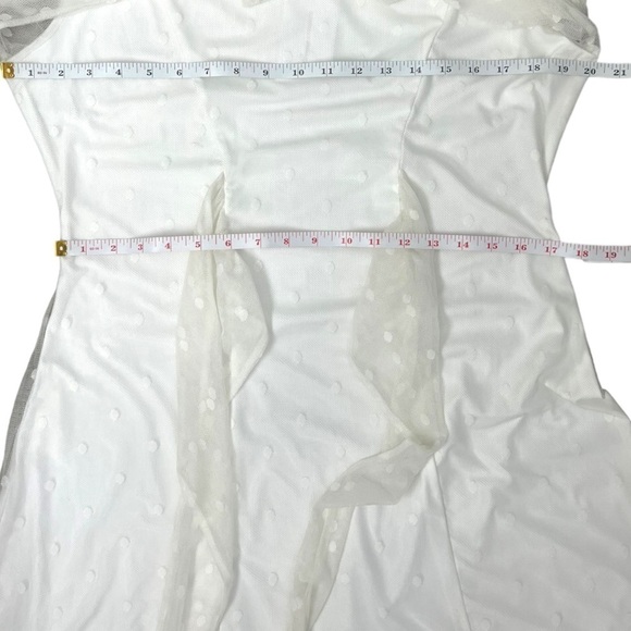 Lovers + Friends Ivory Mesh Dot Overlay Long Sleeve Dress - Size XL - Picture 13 of 13